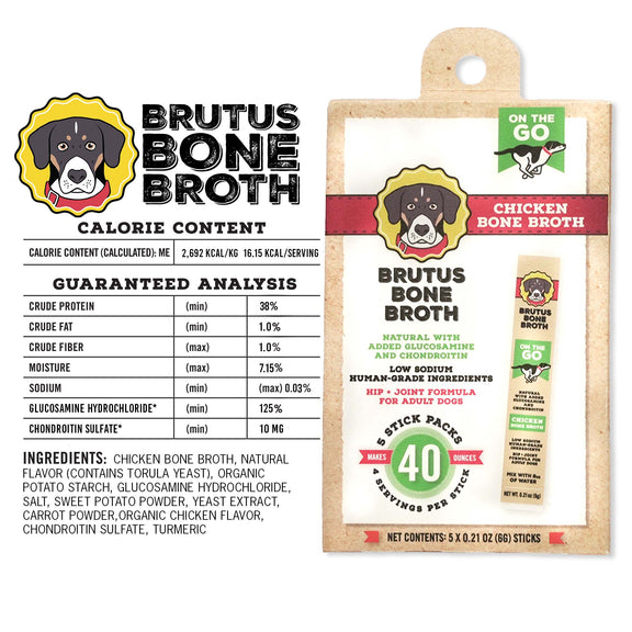 Nutritional analysis and ingredients of Instant Brutus Bone Broth Chicken Flavor. Please reference product description for details.