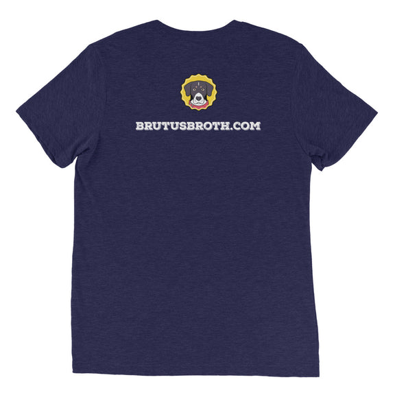 Navy "Got Broth?" Tee - Back with "BRUTUSBROTH.COM" Text