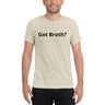 Man wearing Tan "Got Broth?" Tee - Front