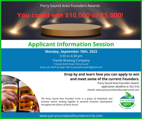parry sound area founders award launch