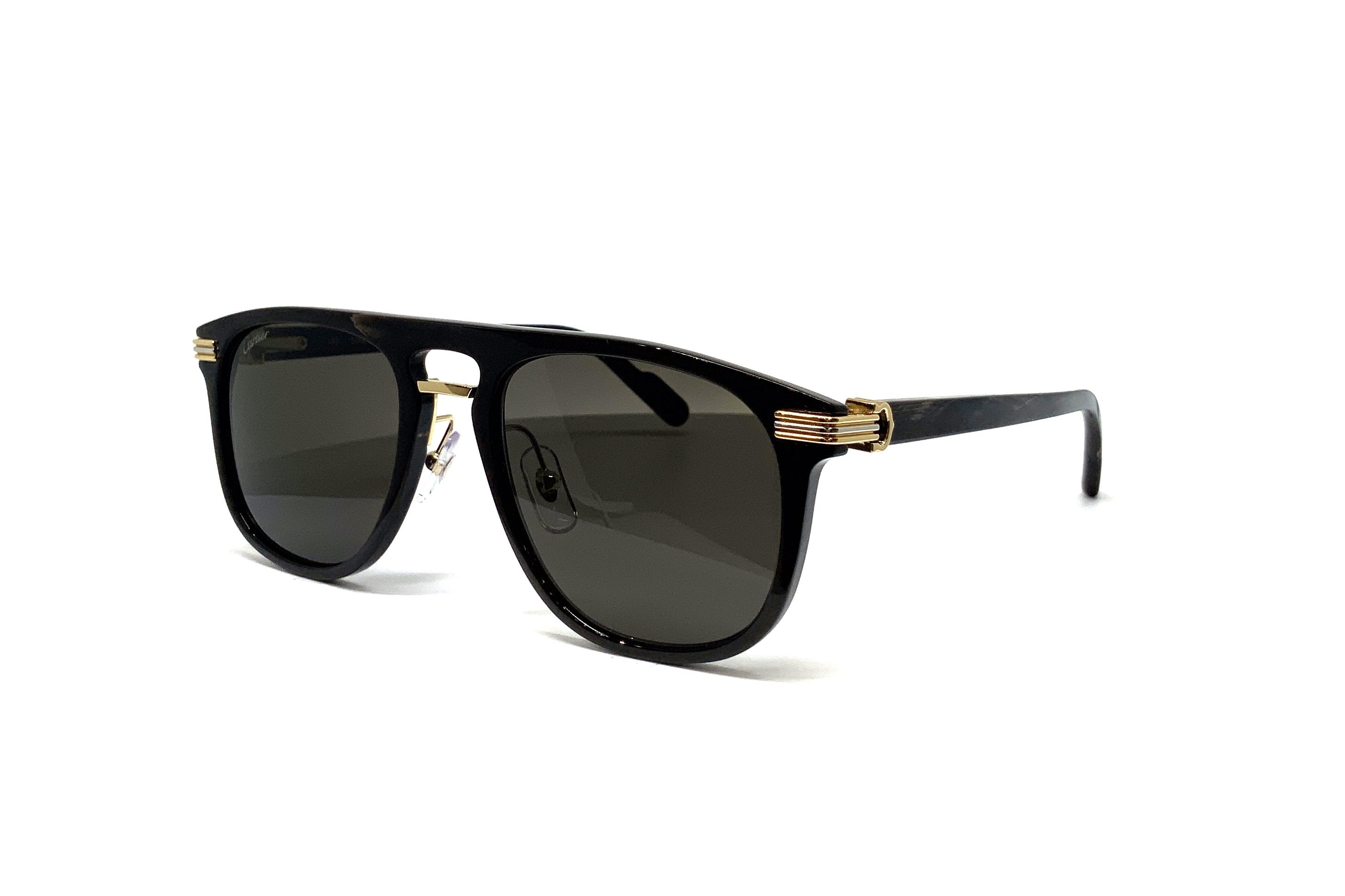 cartier black buffalo horn sunglasses