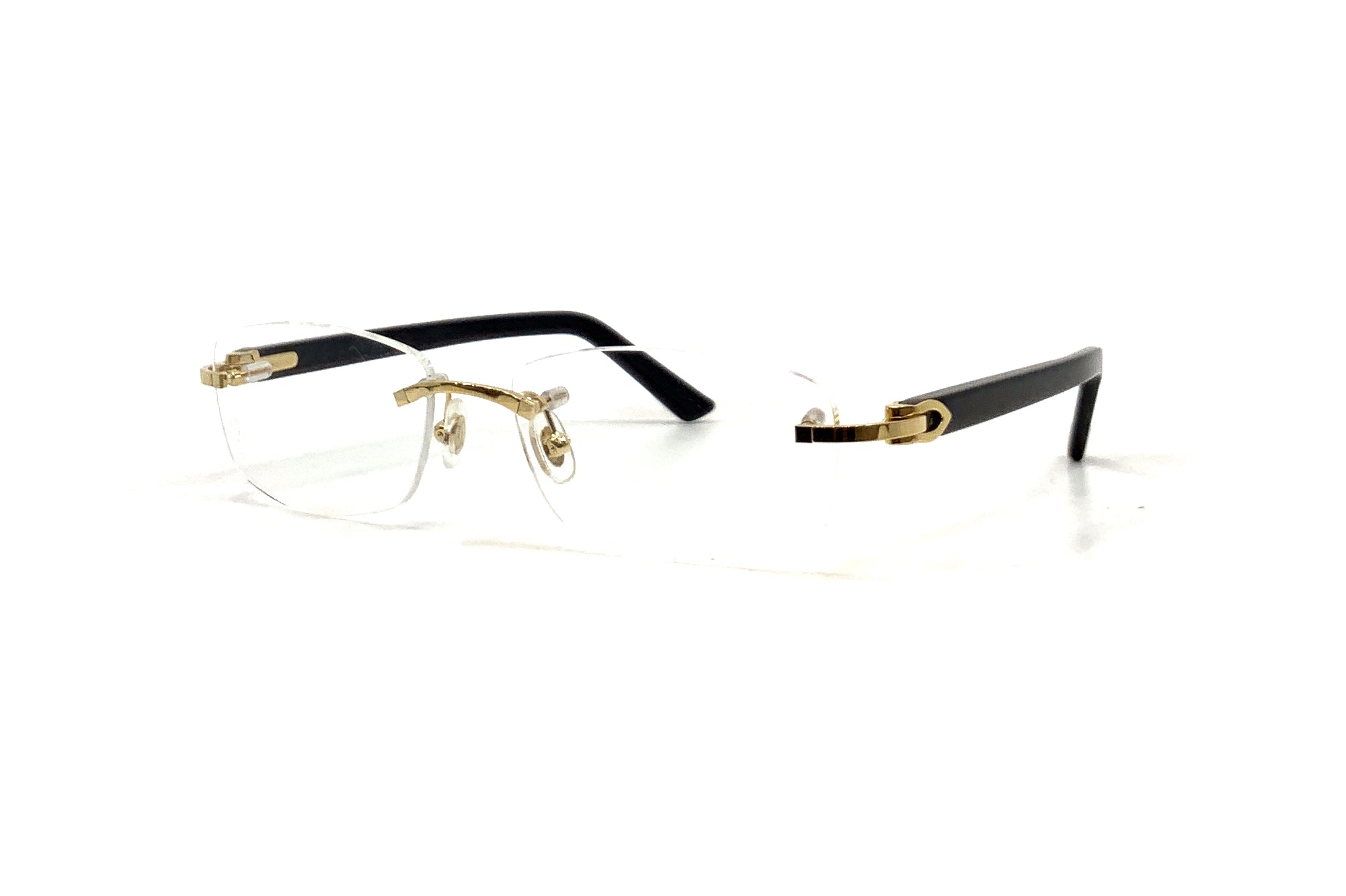 cartier ct0048o 003 black rimless eyeglasses