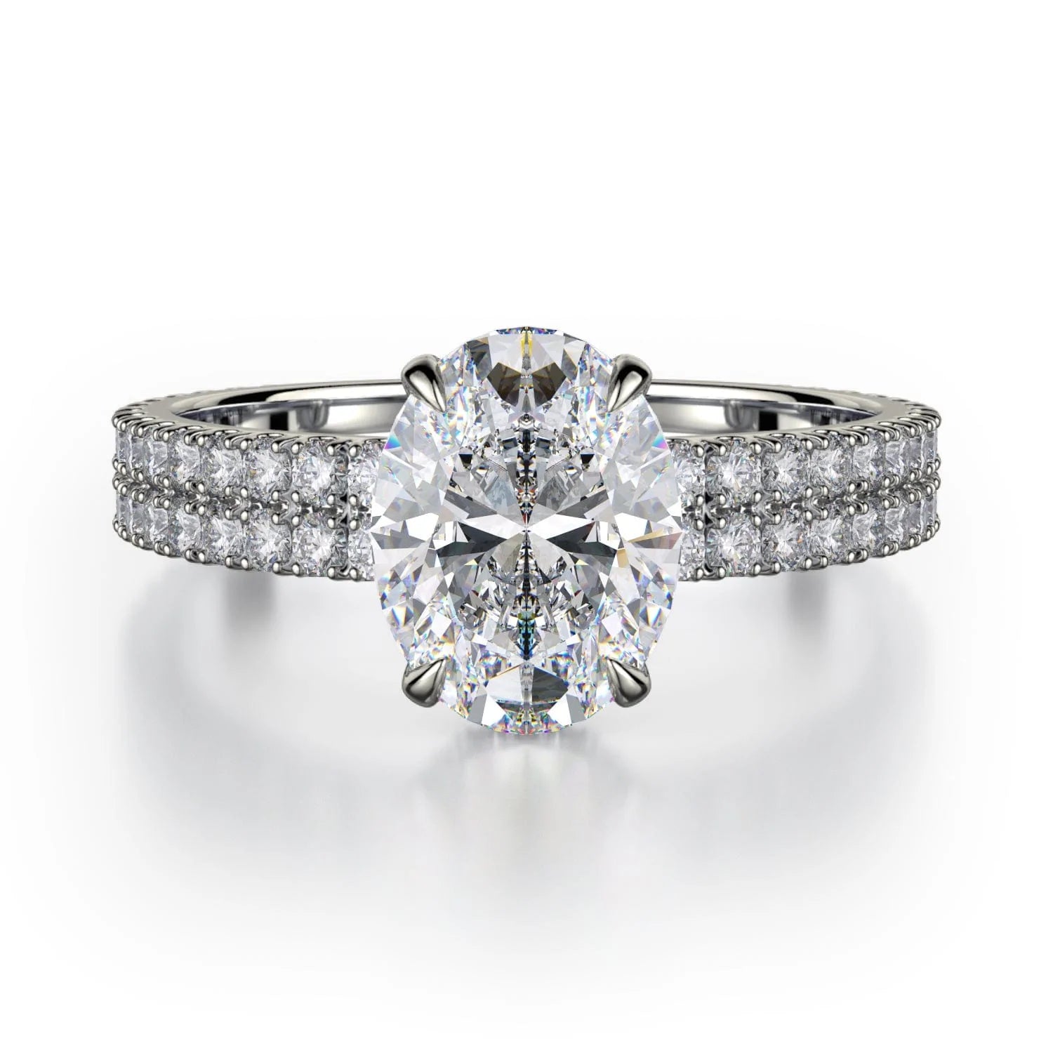 Refined Crown Diamond Ring with Side Diamonds - Tailored Jewel