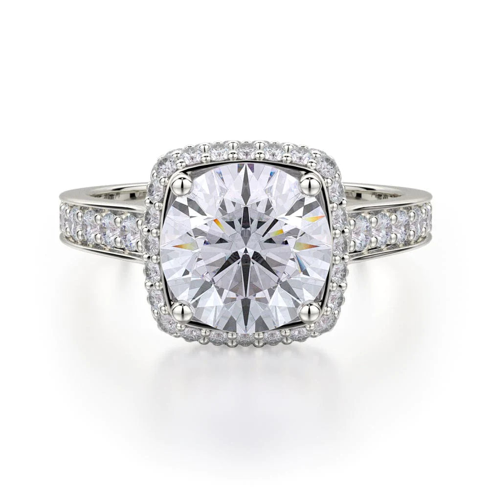 Vintage Platinum & Diamond Engagement Ring. Traditional Crown Setting  Solitaire with Accent Diamonds. - Addy's Vintage