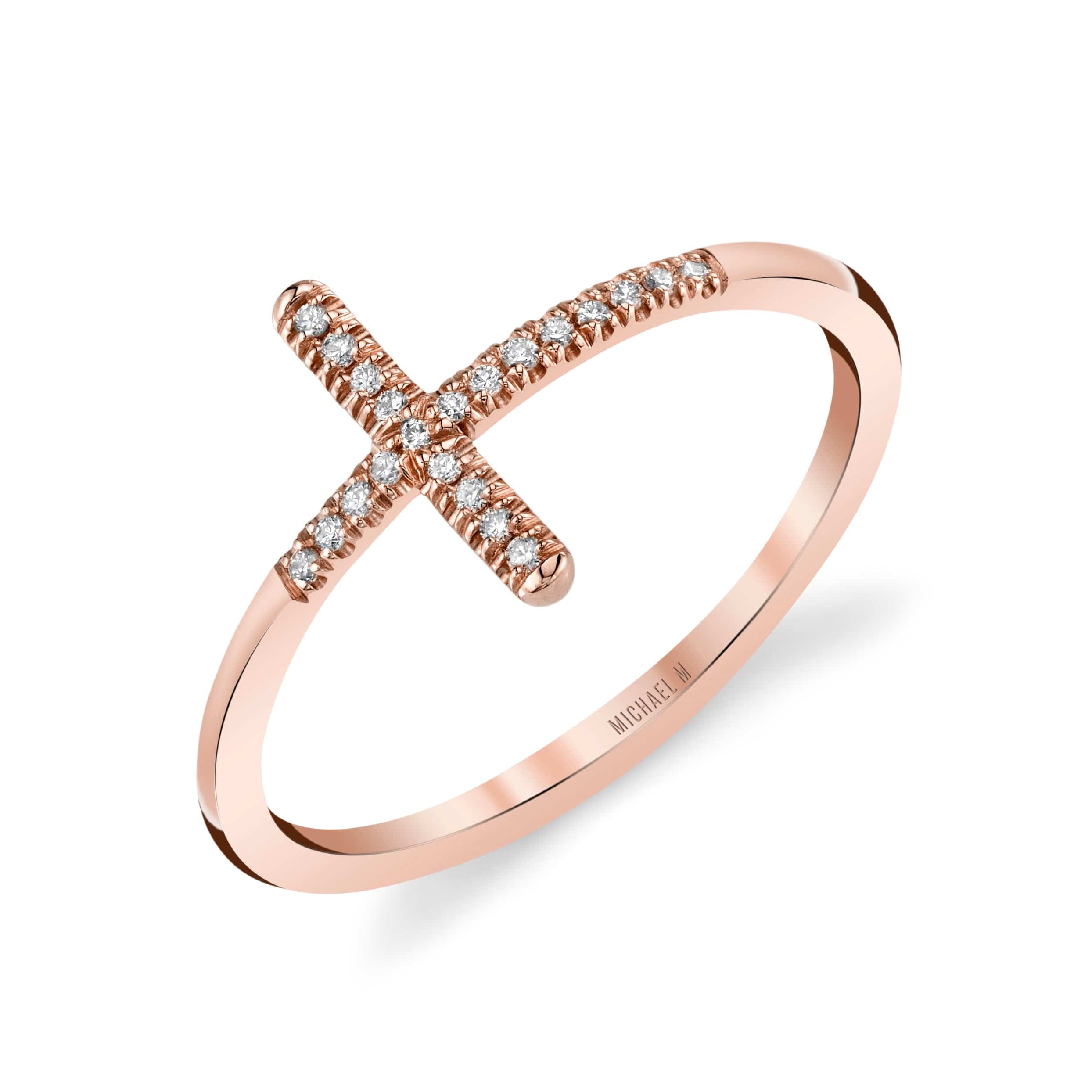 Rose Gold Diamante Crossover Ring Fashion rings, Crossover ring
