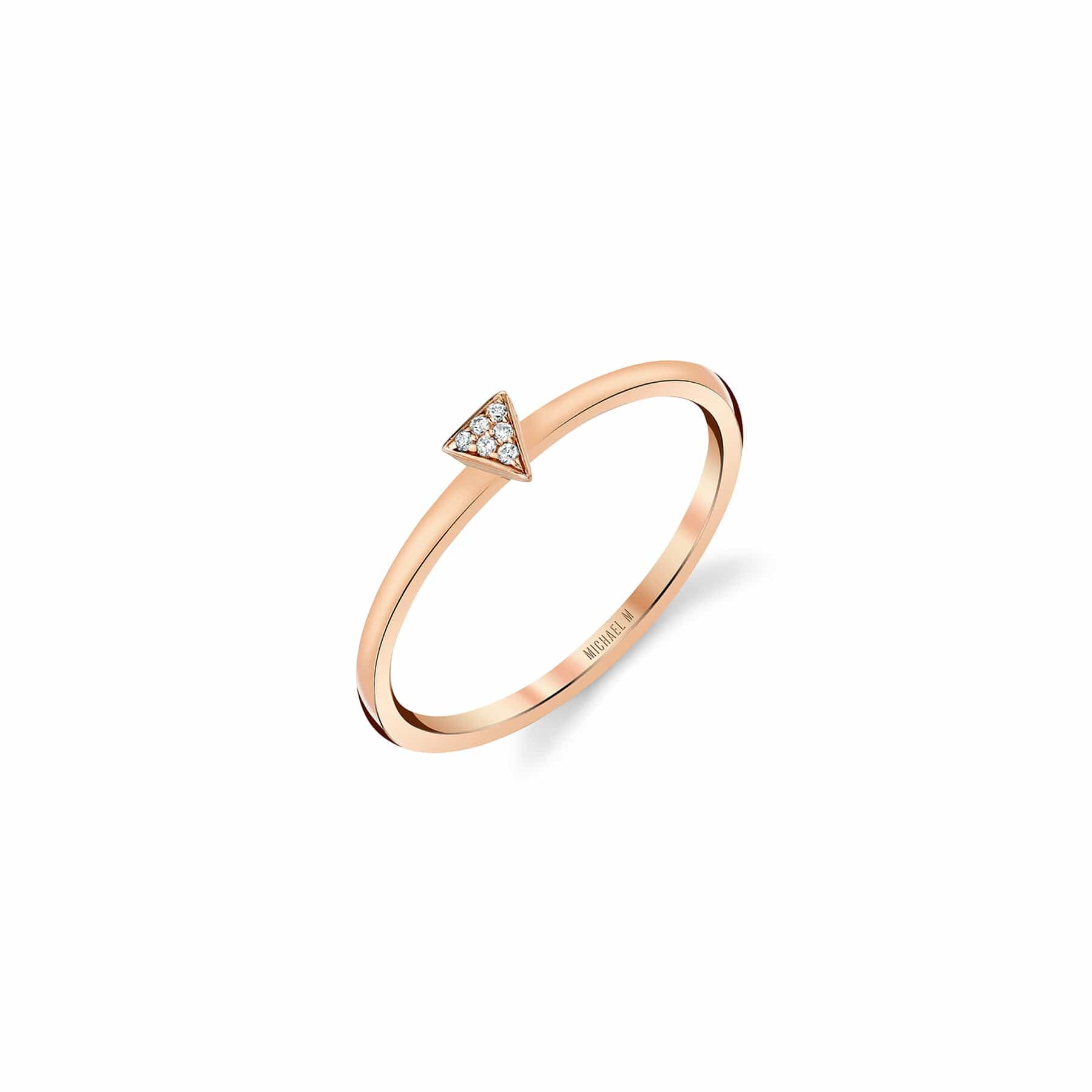 Tiny Hammer Double Edge Band 14K Rose Gold