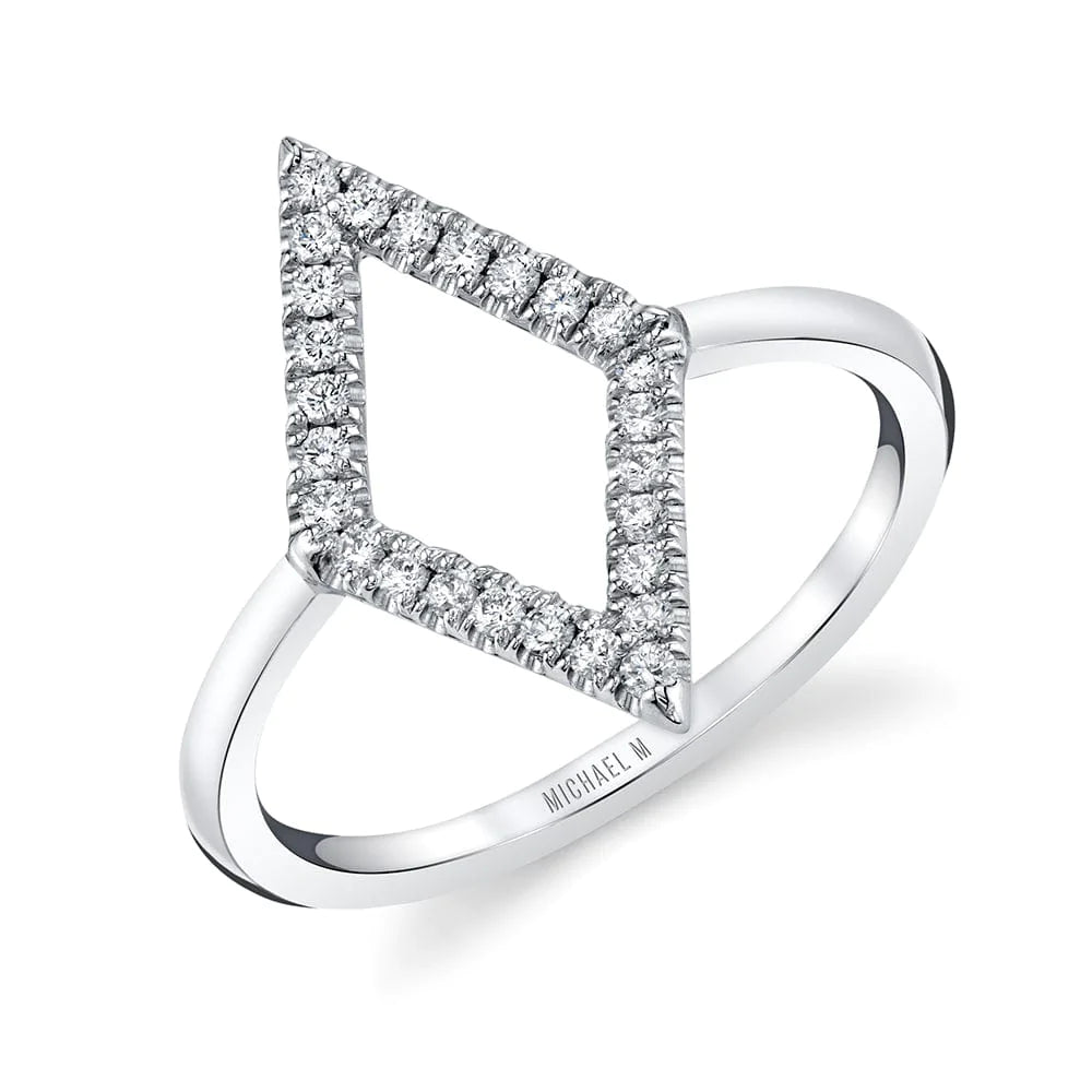 Diamond Dot Ring, 14K White / 7.25