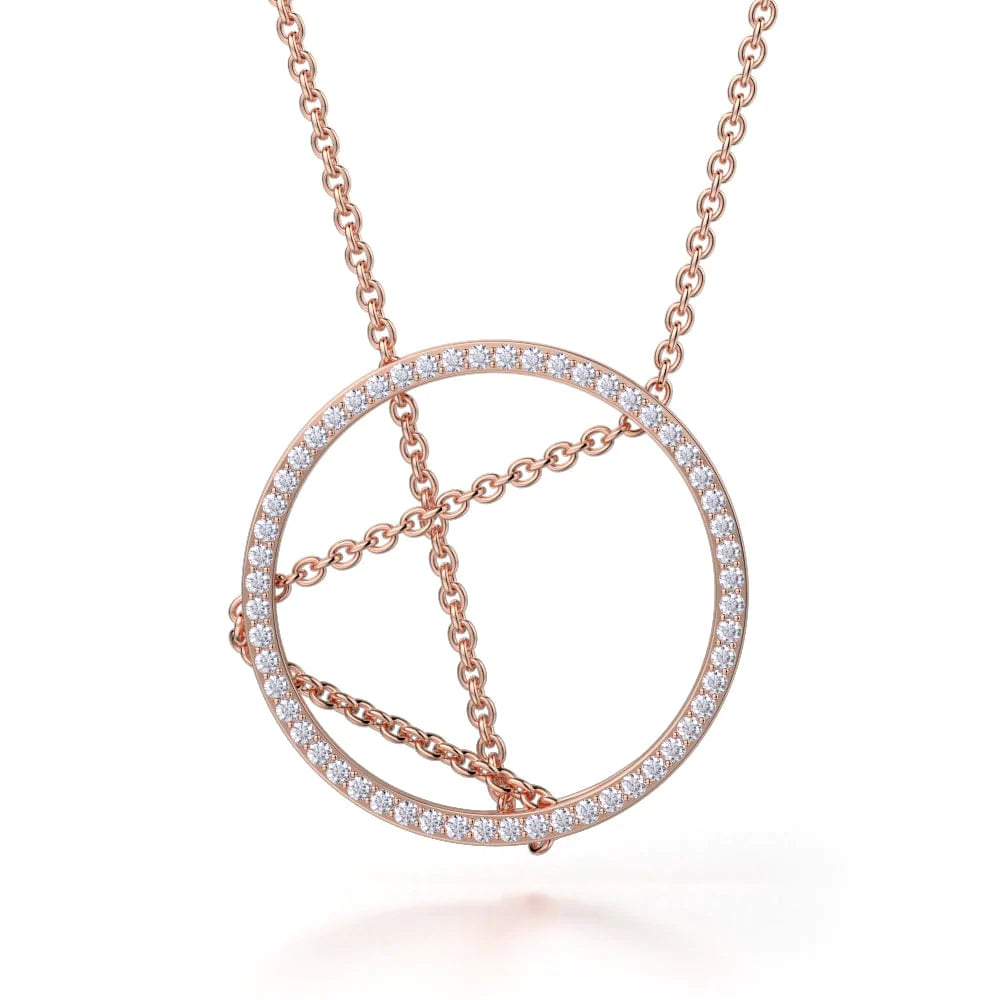 Diamond Filled Heart Pendant Necklace | Michael M 18K Rose Gold