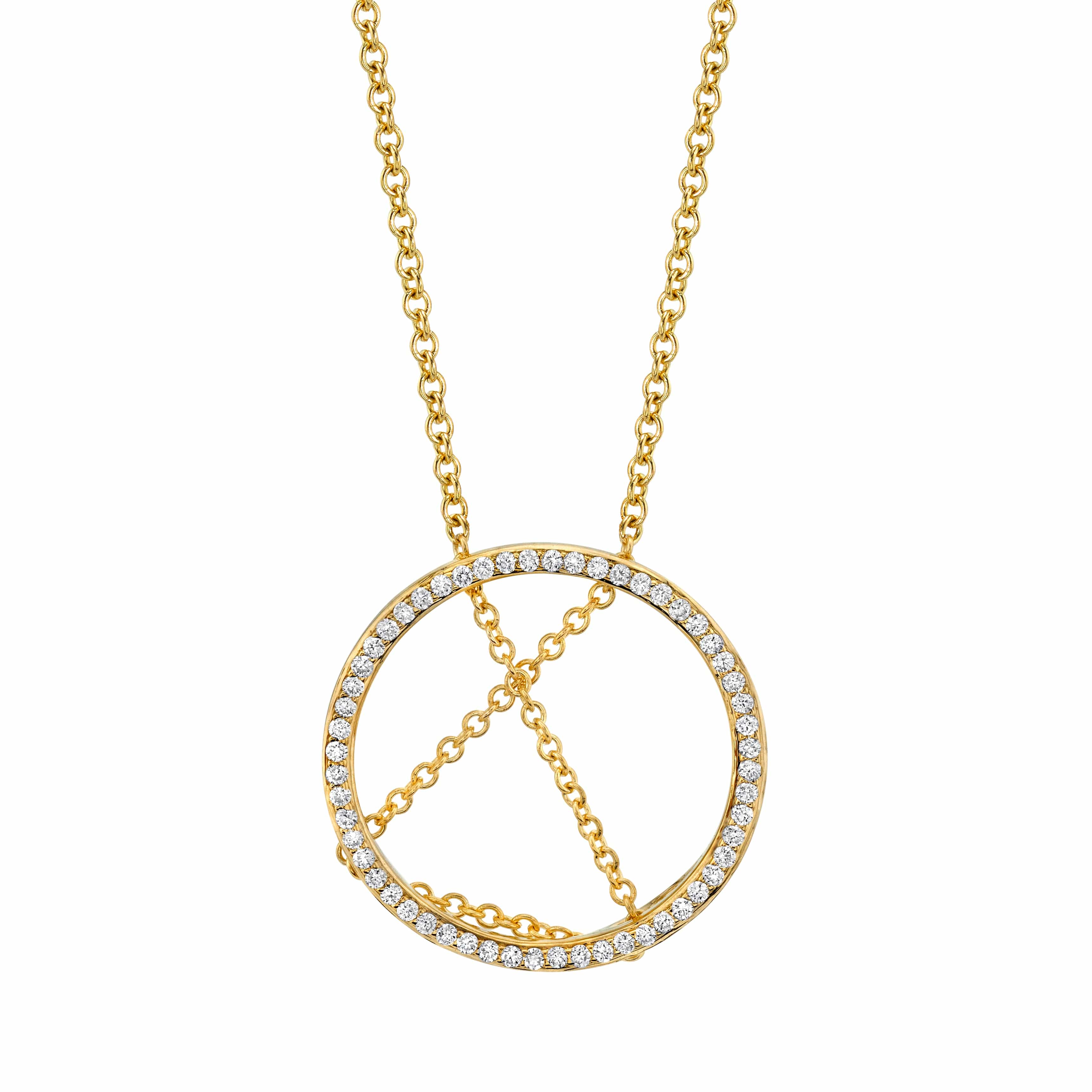 Gems One Diamond Pave Half-Eternity Circle Pendant Necklace In 14k White  Gold (0.08ctw) PD32555-4WD - Michael Eller Diamonds