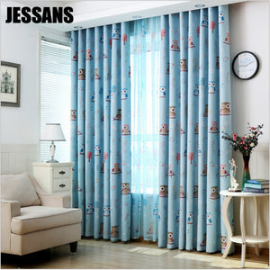New Curtains For Living Dining Room Bedroom Dressed Calico Owl Cartoon Children Room