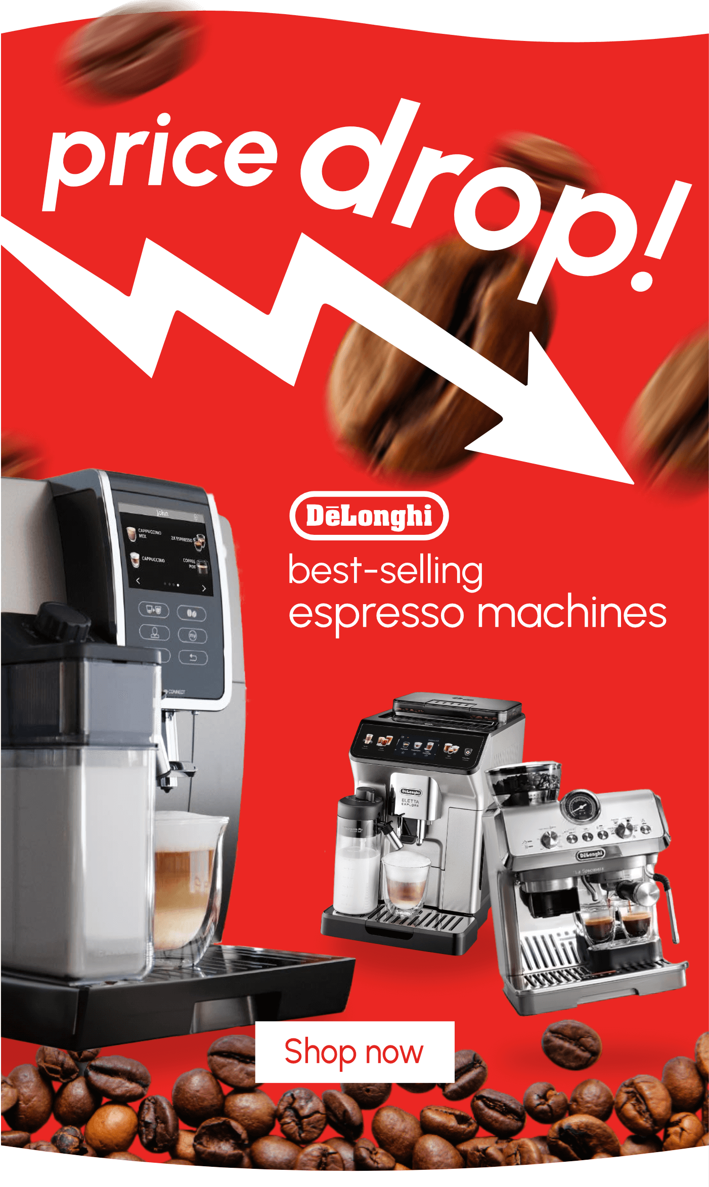 Price Drop Delonghi Machines