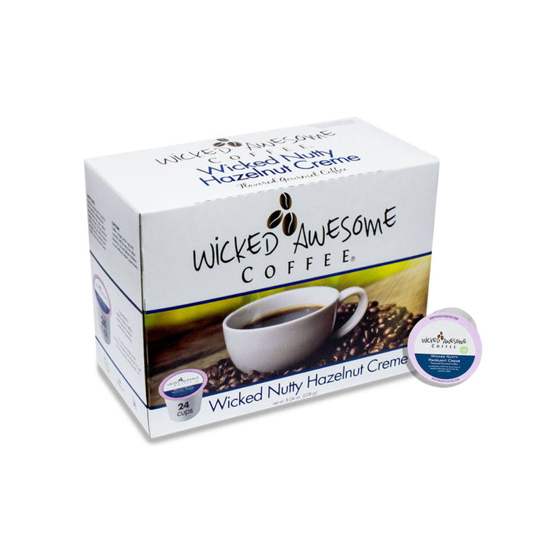 Wicked Awesome's Nutty Hazelnut Creme Single-Serve Coffee Pods (Box of 24)