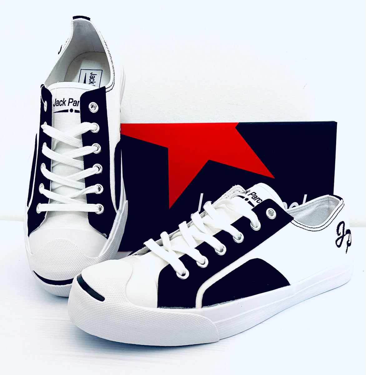 Original Jack Parcels Sneakers: Two-Tone - Black and White – Smitty's ...