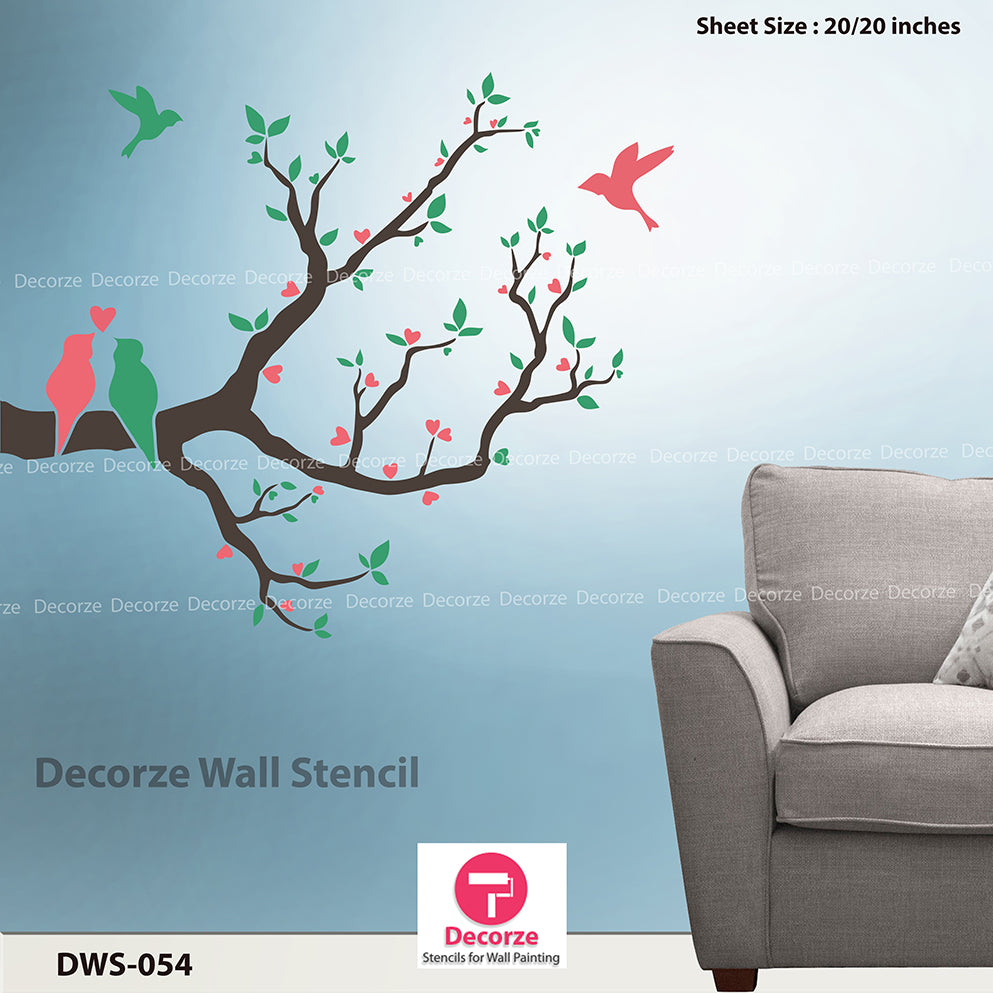 Loving birds bedroom wall painting designs | Wall Painting Designs ...