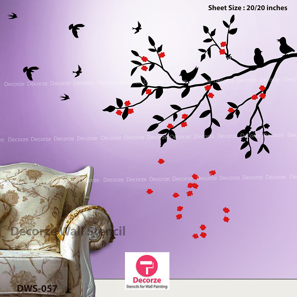 Autumn Tree Stencils | Stencils for wall painting | Wall Painting ...