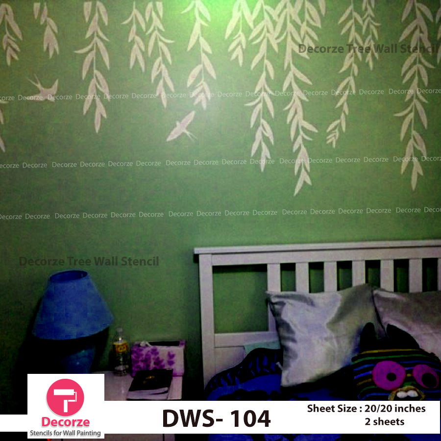 Falling Leaves Stencils | Falling leaves bedroom Wall Painting ...