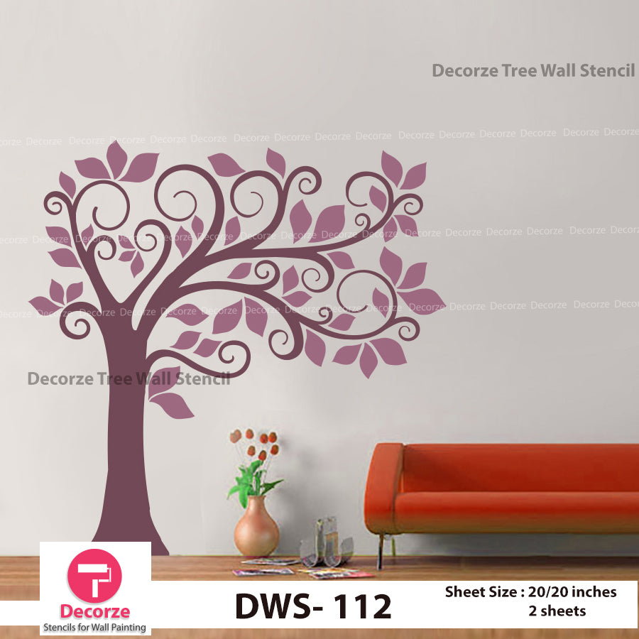 Tree Wall Stenil | Wall Painting Designs| Painting Ideas DWS-112 ...