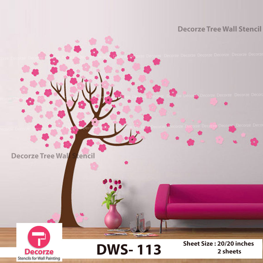 Blossom Tree Wall Stencil| Wall Painting Designs| Painting Ideas ...