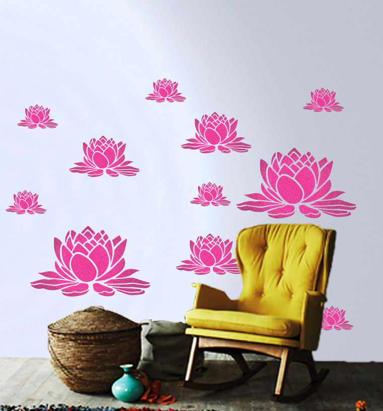 Customize Lotus Stencil Design | Reusable Wall painting Stencils