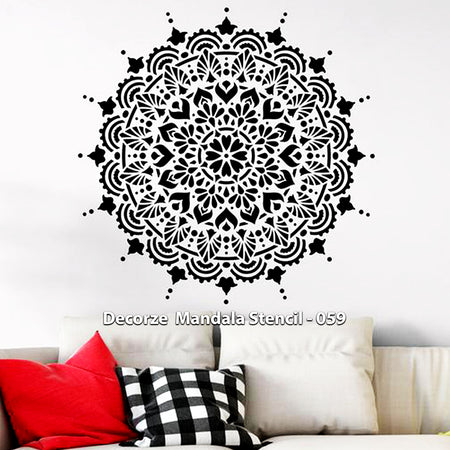 Mandala Art Stencil | Simple Mandala Wall Art | Decorze Mandala Stencil ...