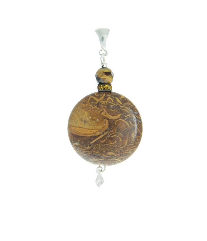 Tiger Eye Swirl and Copper Magnetic Necklace
