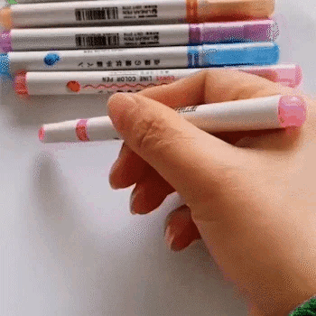 AECHY Colored Felt Tip Curve Pens for Note Taking, Dual Tip Pens with 5  Different Curve Shapes & 8 Colors Fine Lines, Curve Flair Pen Set for Kids