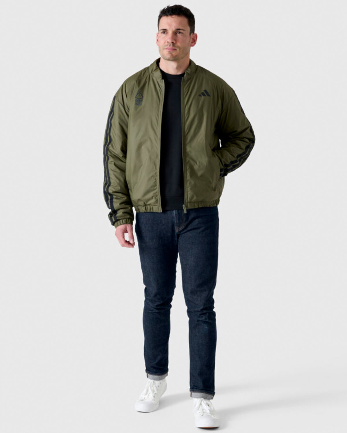 NFFC Adidas 3-Stripe Olive Bomber Jacket