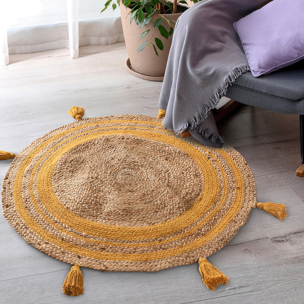 Cotton braided rug with tassels (Reversible) – Sashaaworld