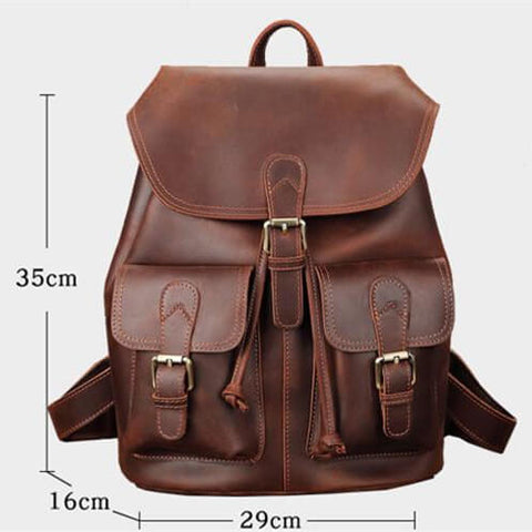 leather satchel backpack size