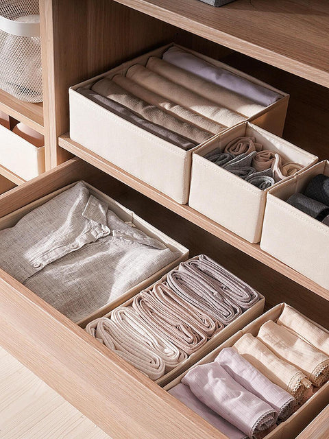 24 Cell Collapsible Drawer Organisers Dividers Wardrobe Organiser