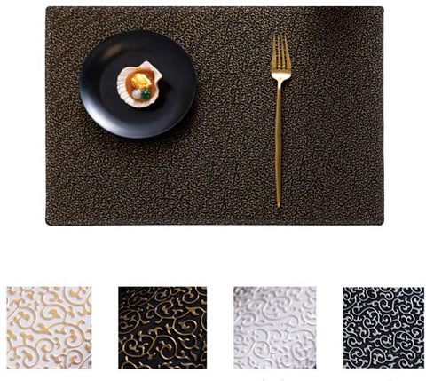 17 x 14'' 4 Pack Leather Placemats Non-Slip Washable Dining Table