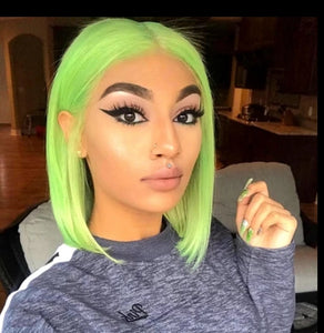 lime green wig