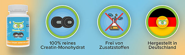 Creatin Monohydrat Kapseln ohne Zusätze von Vitamineule