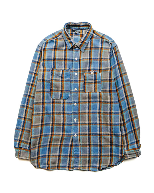 Engineered Garments BA Shirt Jacket Blue Cotton Heavy Twill Plaid