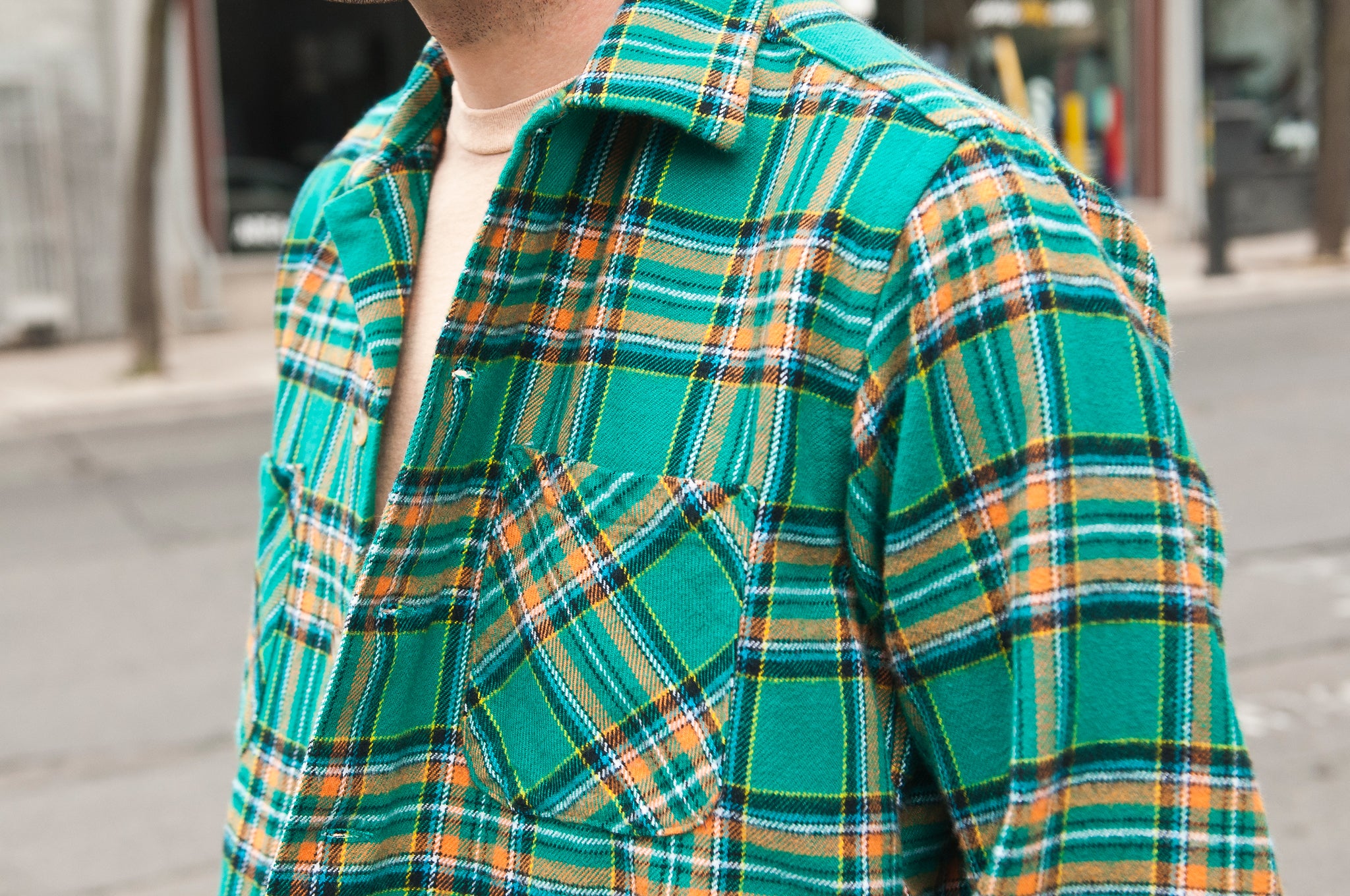 Battenwear 5 Pocket Canyon Shirt Green/Yellow Plaid at shoplostfound 3