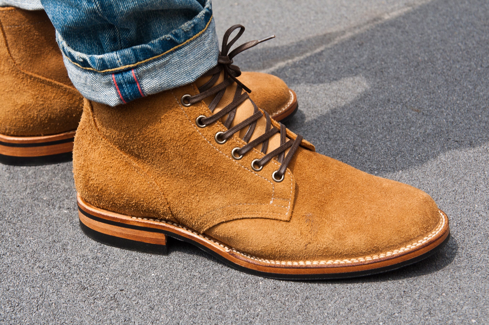 Viberg Sand Nubuck Roughout Service Boot at shoplostfound 4