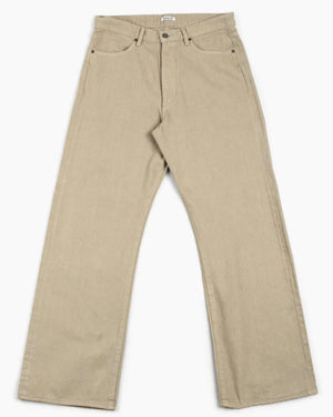 Auralee Botanical Dyed Selvedge Denim Pants Natural Brown