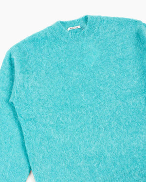 Auralee Brushed Super Kid Mohair Knit P/O Blue