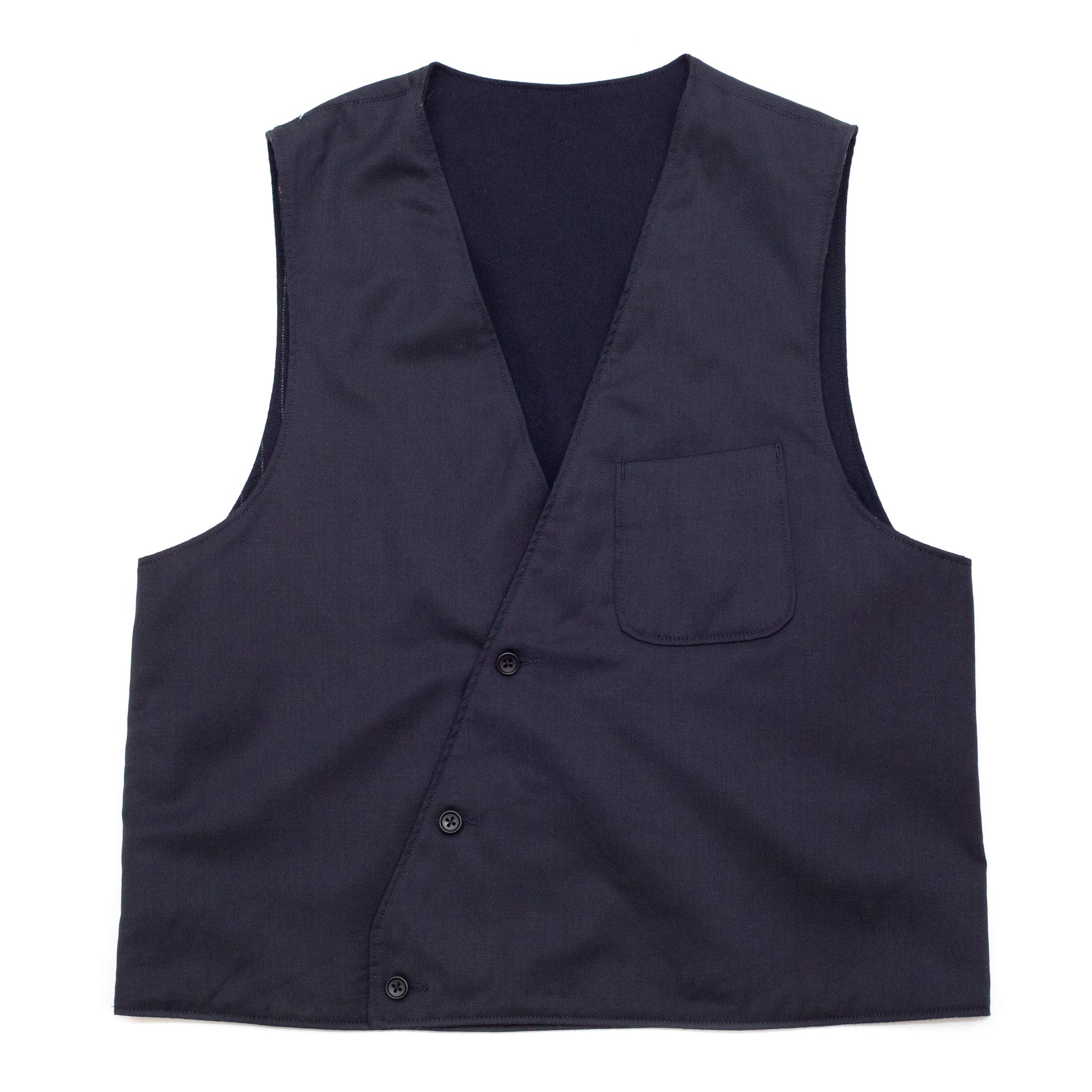 SUBLATIONS WOOL GABARDINE PRISONER VEST-