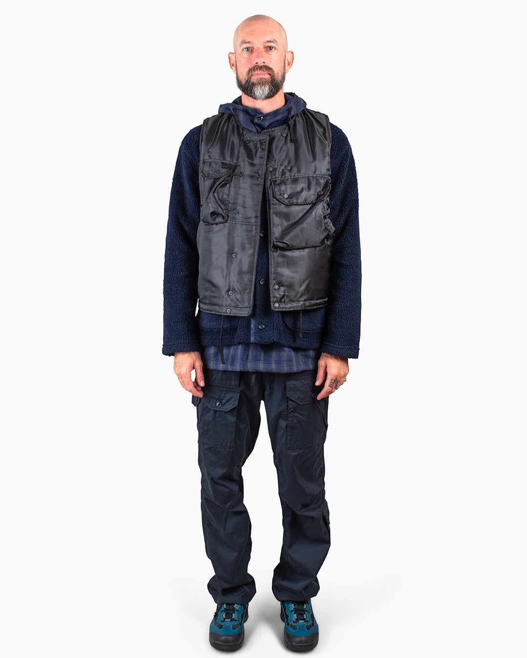 Engineered Garments Cover Vest Black Polyester Pilot Twill