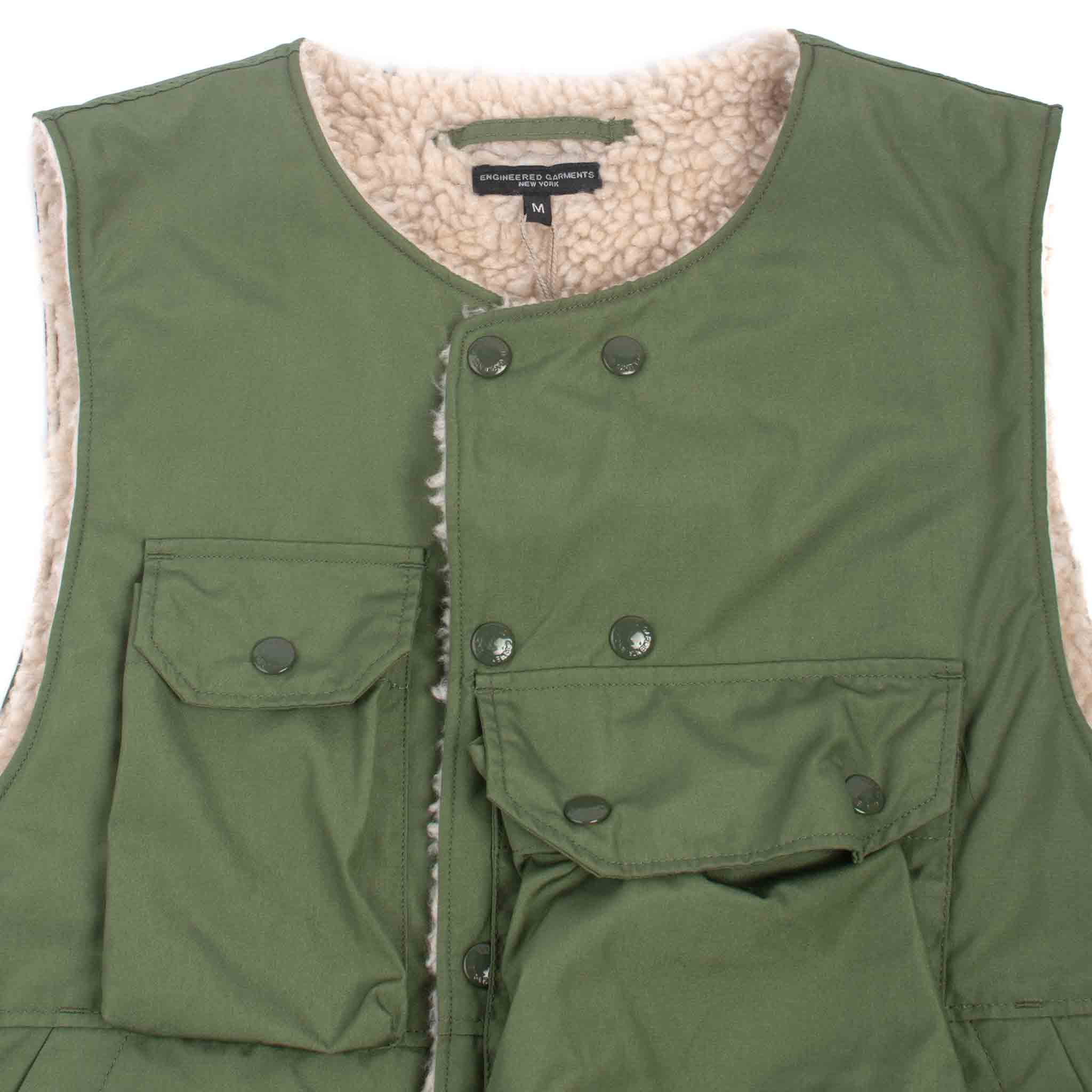 Engineered Garments Cover Vest Olive PC Poplin