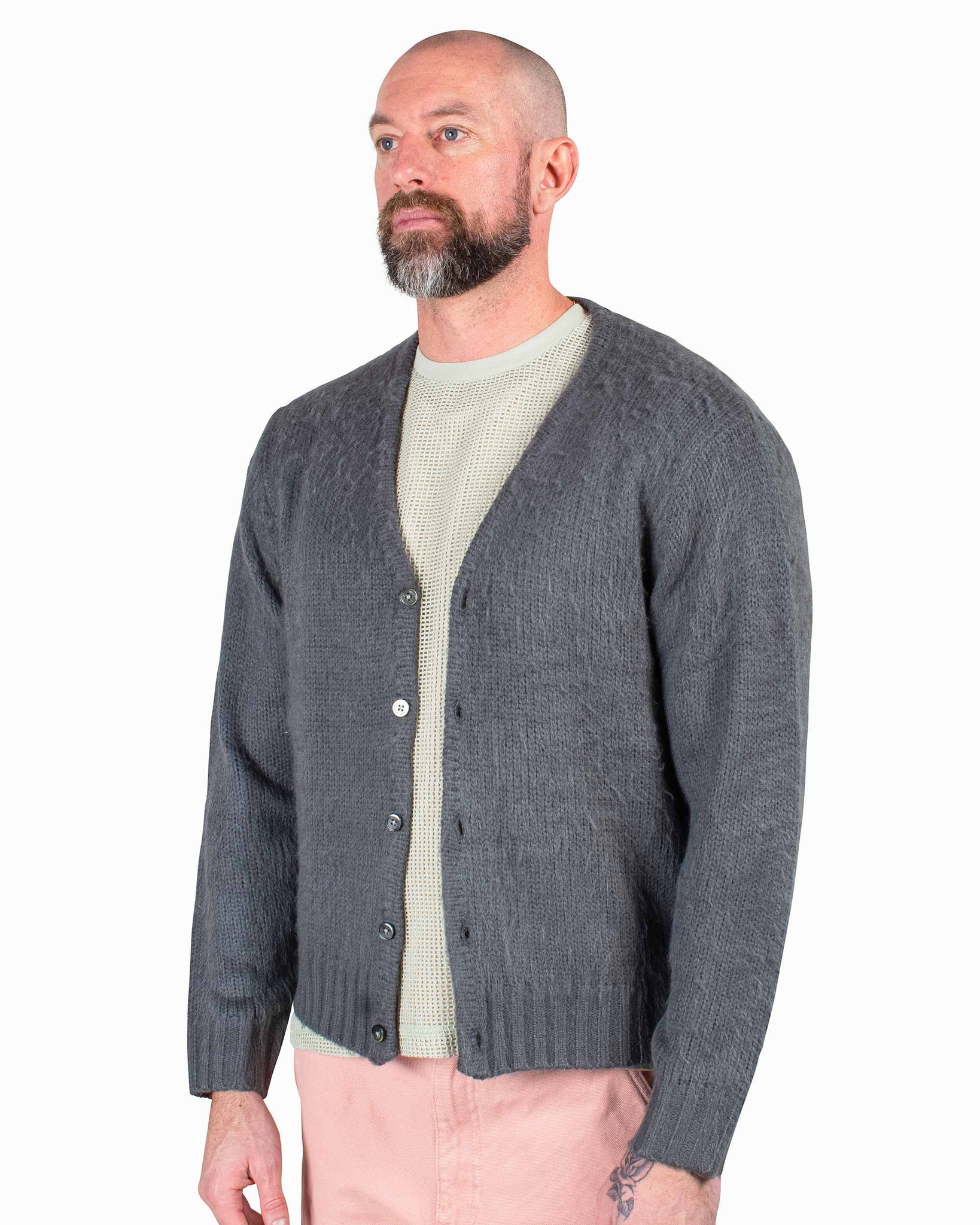 Stüssy Brushed Cardigan Charcoal