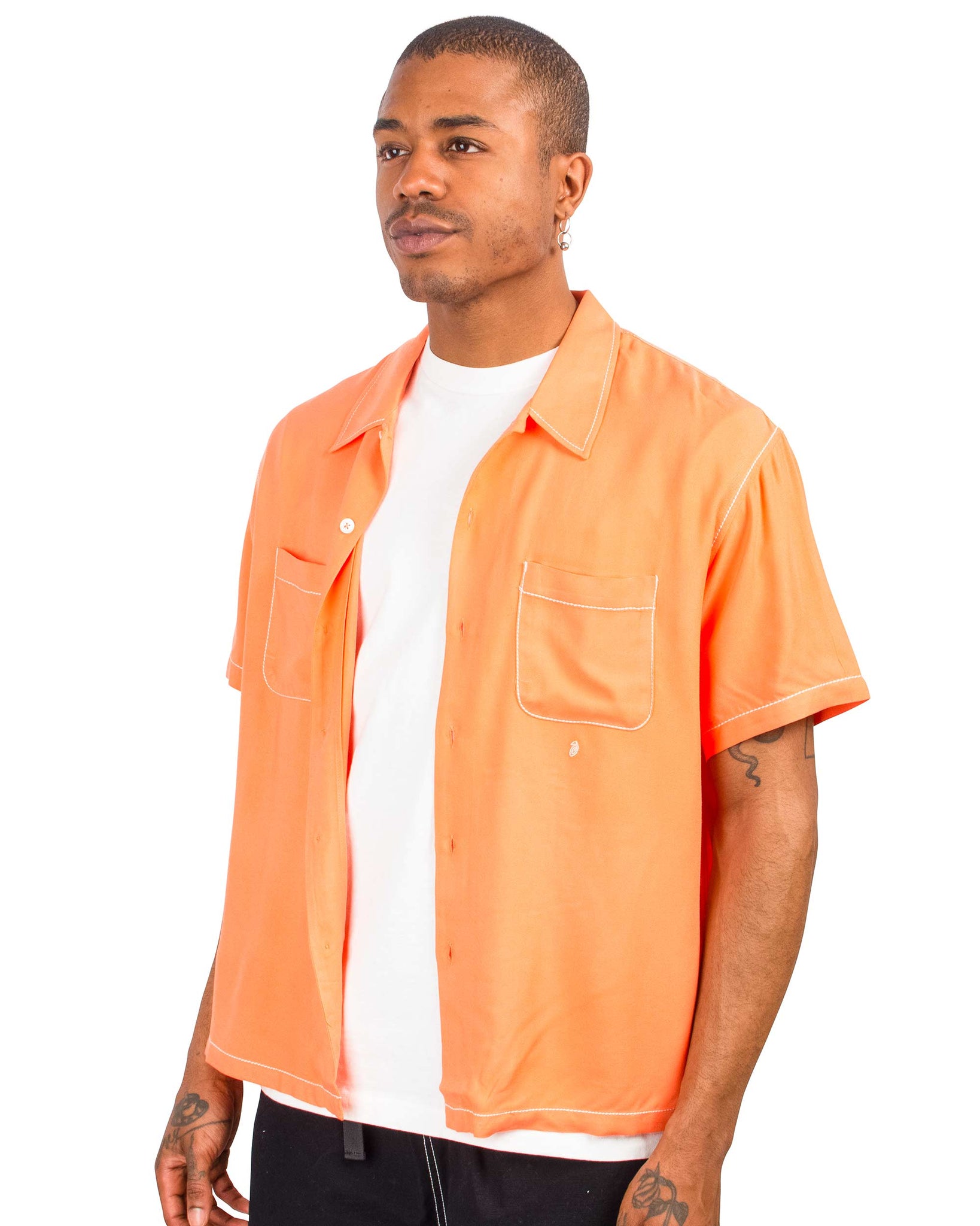 Stüssy Contrast Pick Stitched Shirt Peach