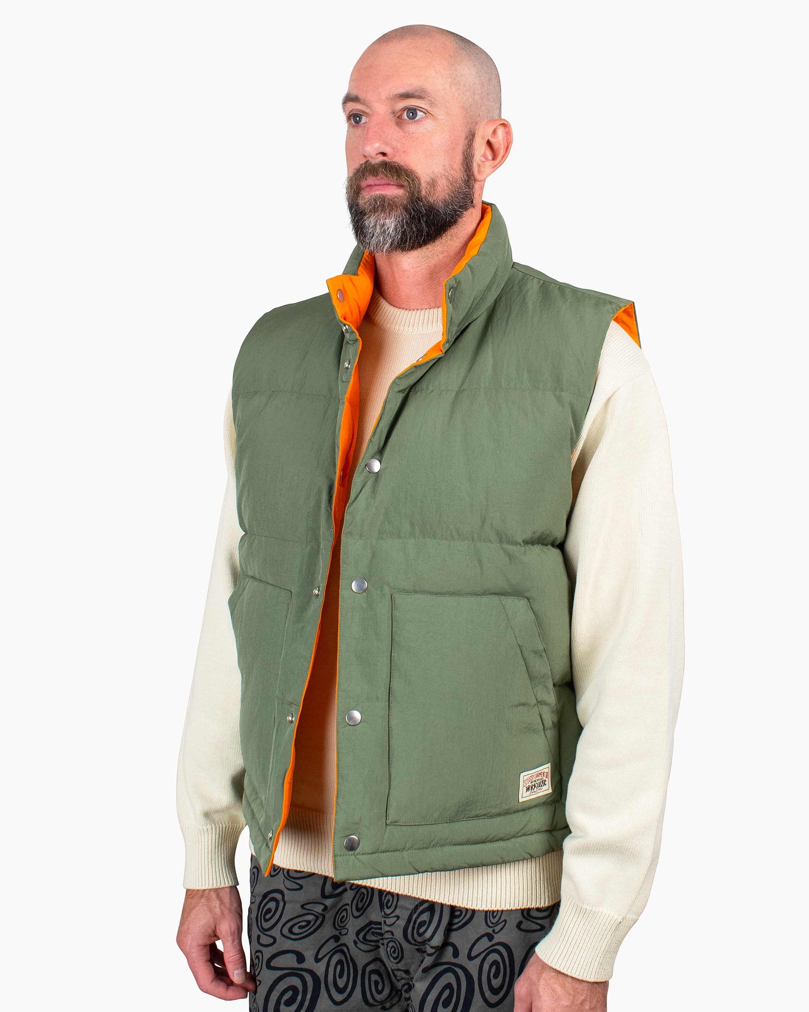 Stüssy Rev. Down Workgear Vest Olive