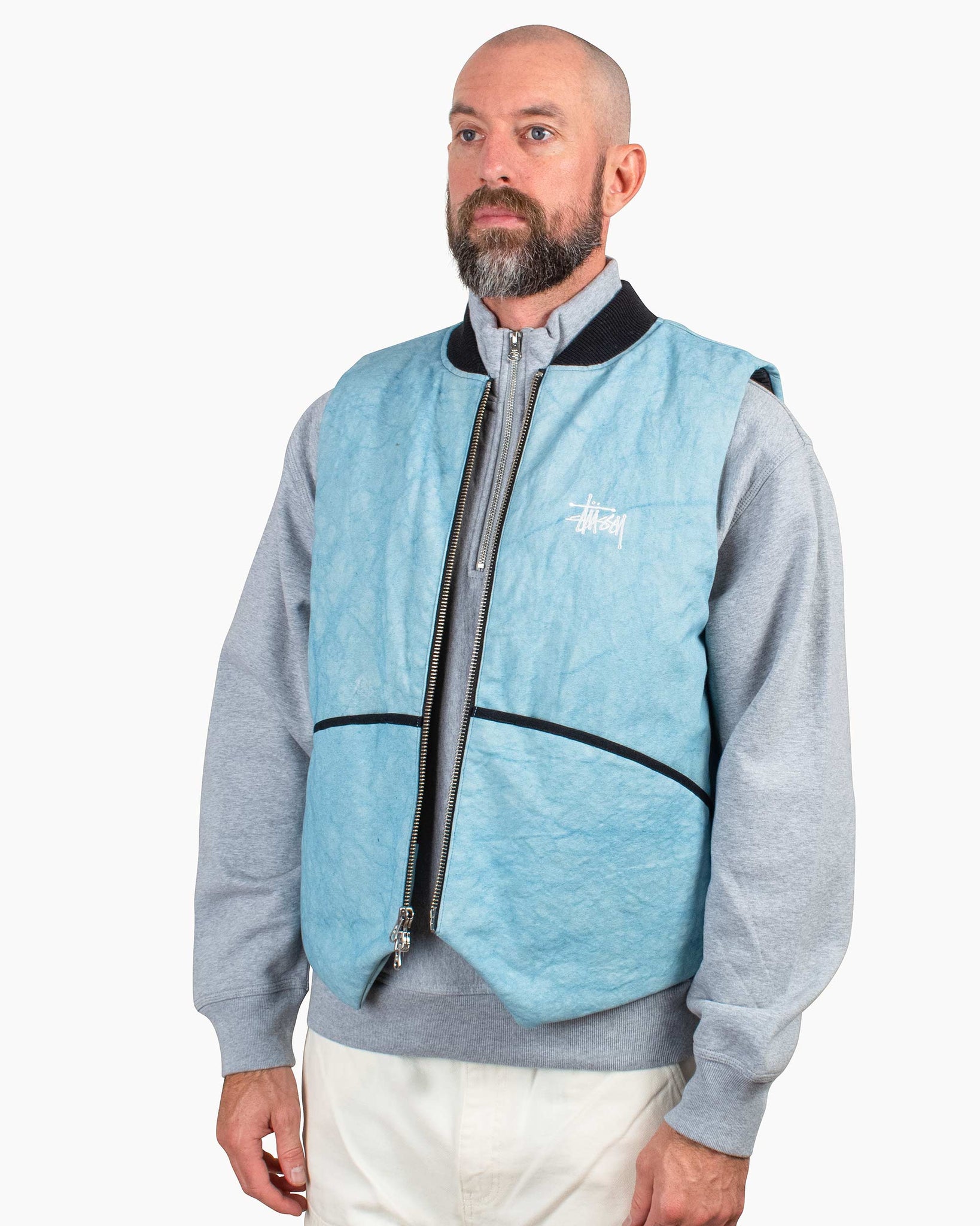 stussy22aw WASHED CANVAS PRIMALOFT VEST www.ramblermoto.com