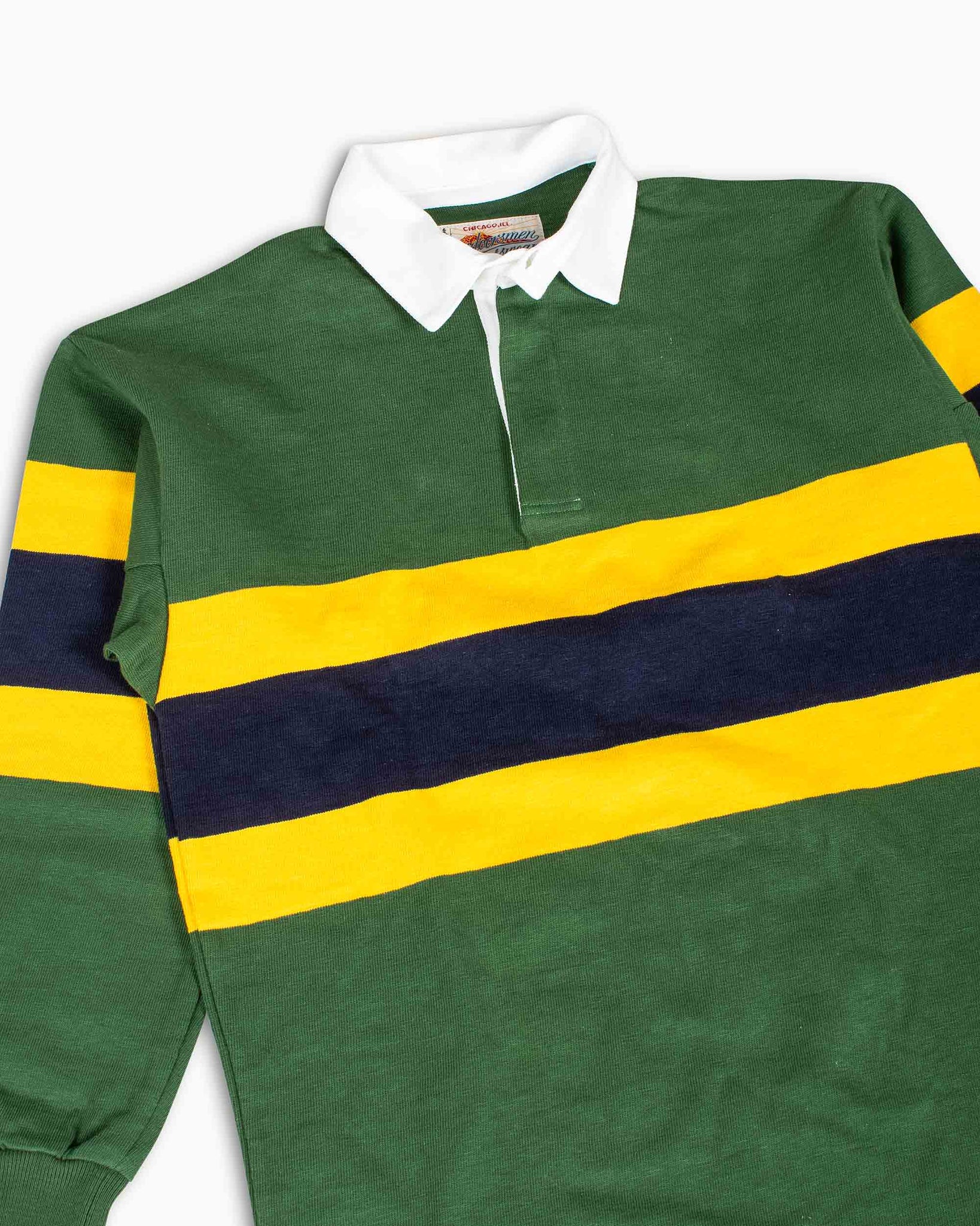 The Real McCoy's MC21021 Climbers' Striped Rugby Shirt Green