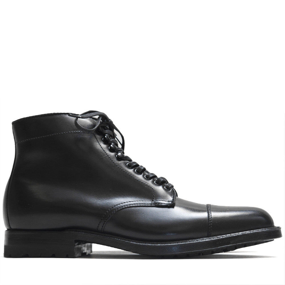 Alden Black Trapper Straight Tip Boot With Commando Sole | lost & found