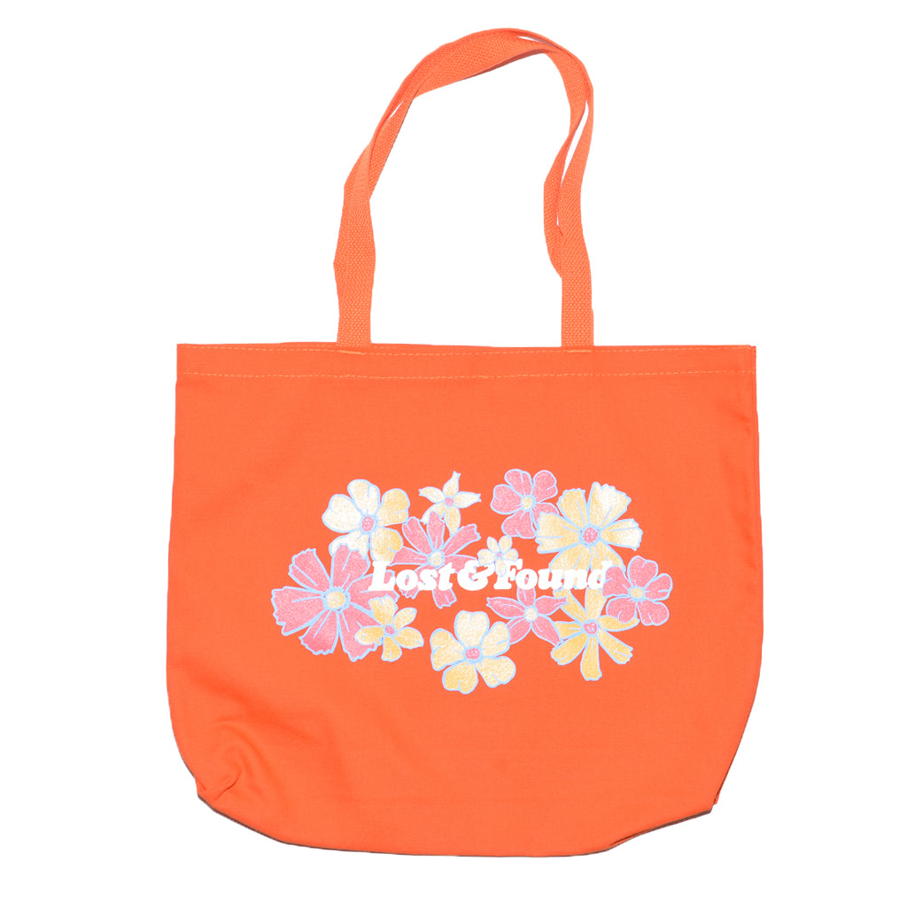 orange canvas tote bag