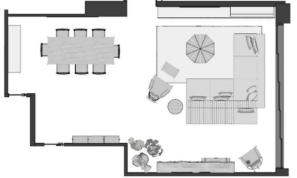 Layout Estar e Jantar Sala Ampla - Renata Pocztaruk