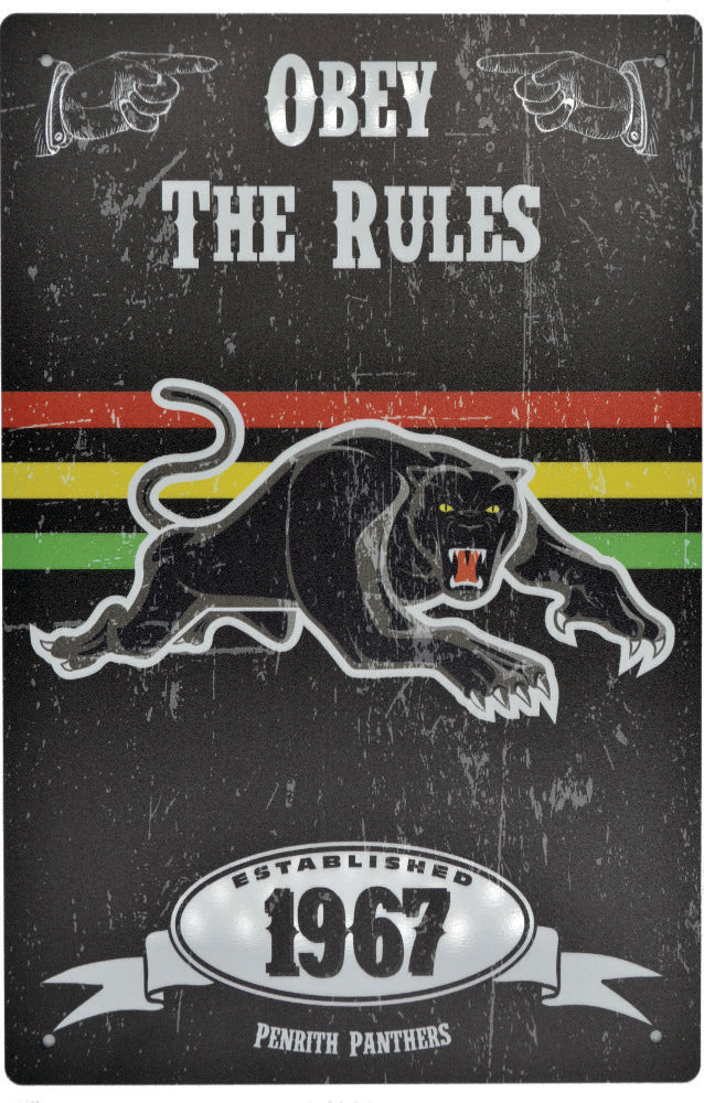 Penrith Panthers NRL Retro Metal Sign Tin Wall Sign